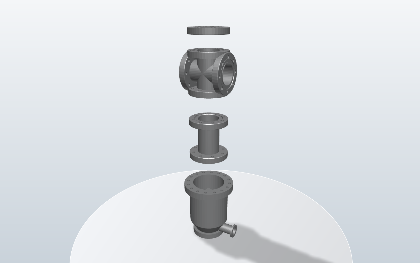 Exploded view of a vacuum stack